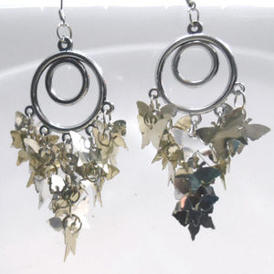 Silver Butterfly Chandelier Earrings New Year gift